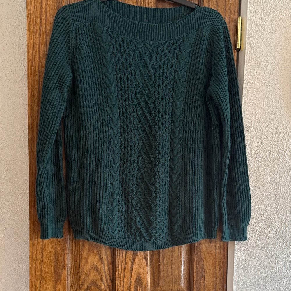 Tommy Hilfiger Dark Green Cable Knit Sweater